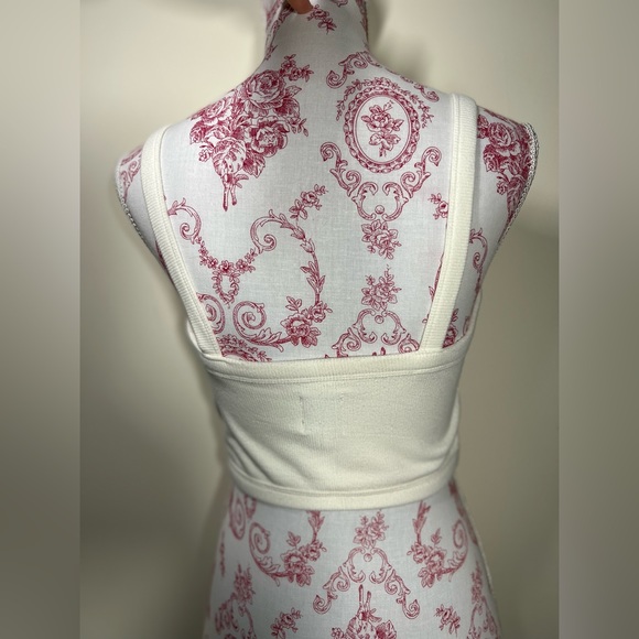 PLUSH Revolve Striped Print Open Kimono Robe Cardigan and Crop Top Small NEW - Picture 4 of 7